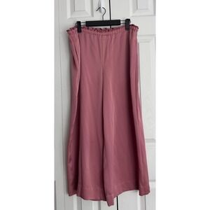 VINCE Wide-Leg Palazzo Pants Women's Medium Pink Pull-On Pockets High Waist